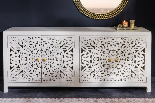 Buffet bas MARRAKECH 170cm manguier blanc