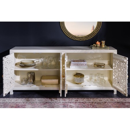 Buffet bas MARRAKECH 170cm manguier blanc