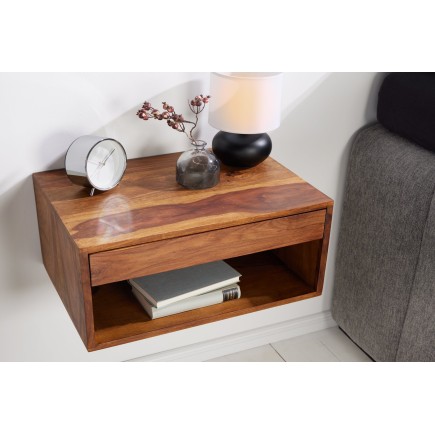 Table de chevet LAGOS 50cm suspendue en sheesham massif