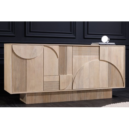 Buffet bas ART DECO 170cm manguier blanchi