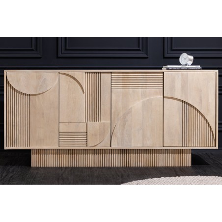 Buffet bas ART DECO 170cm manguier blanchi