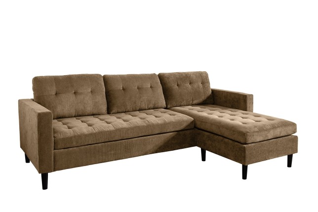Canapé d'angle STOCKHOLM 220cm cordé marron