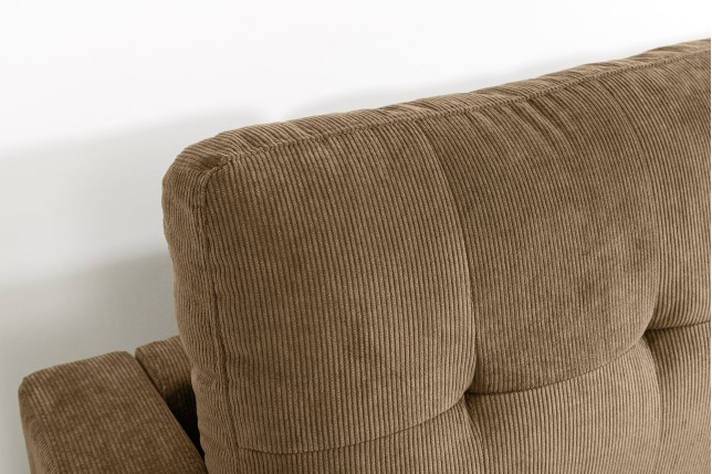 Canapé d'angle STOCKHOLM 220cm cordé marron