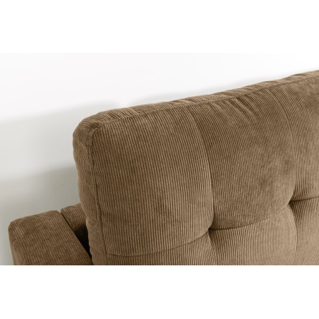 Canapé d'angle STOCKHOLM 220cm cordé marron