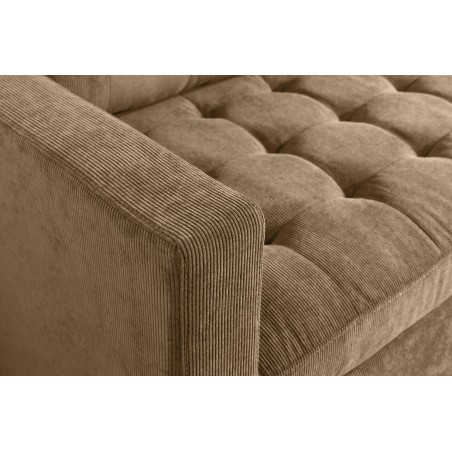 Canapé d'angle STOCKHOLM 220cm cordé marron