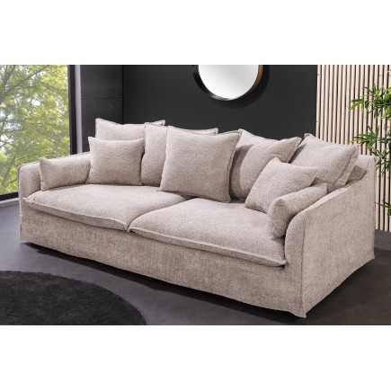 Canapé HEAVEN 3 places bouclé champagne beige 200cm