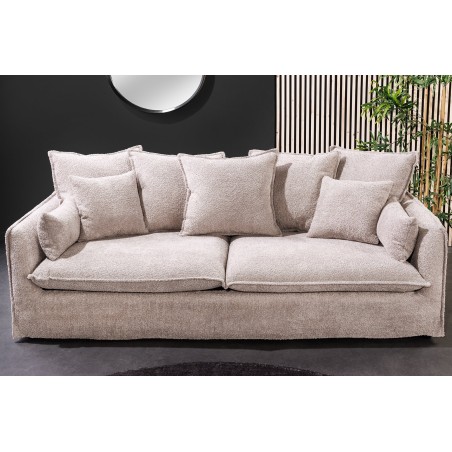 Canapé HEAVEN 3 places bouclé champagne beige 200cm