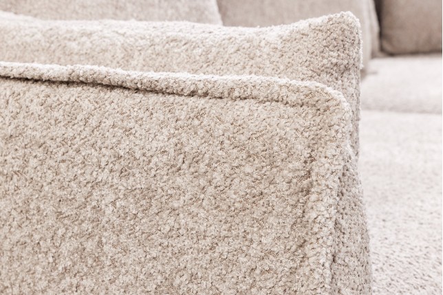 Canapé HEAVEN 3 places bouclé champagne beige 200cm