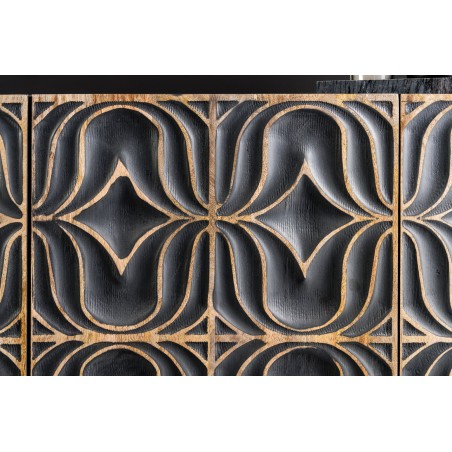 Buffet bas PIAZZA SAN MARCO 180cm manguier bleu-gris doré