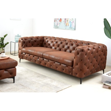 Canapé Chesterfield MODERN BAROCK 3 places Marron