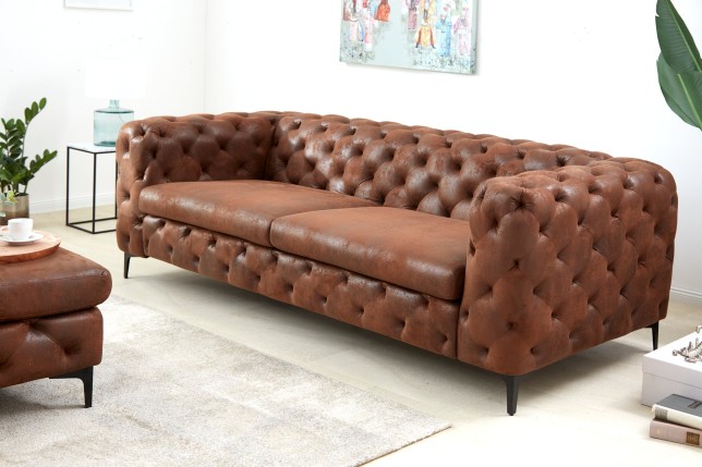 Canapé Chesterfield MODERN BAROCK 3 places Marron