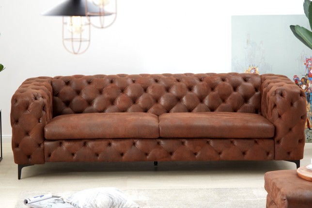 Canapé Chesterfield MODERN BAROCK 3 places Marron