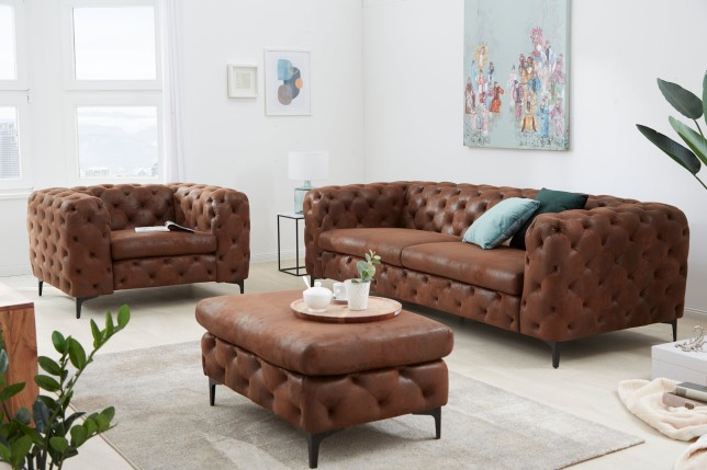 Canapé Chesterfield MODERN BAROCK 3 places Marron