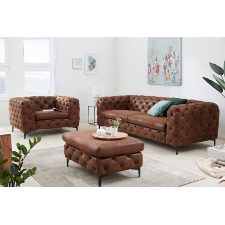 Canapé Chesterfield MODERN BAROCK 3 places Marron