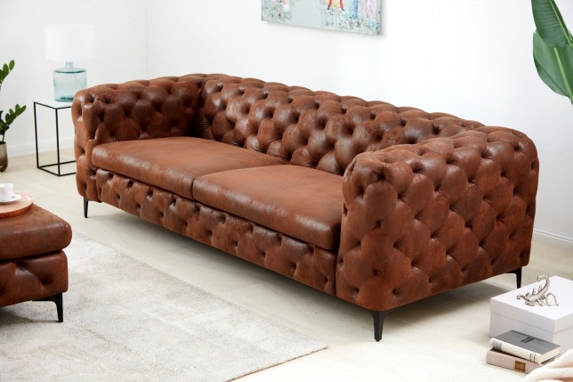 Canapé Chesterfield MODERN BAROCK 3 places Marron