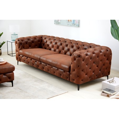 Canapé Chesterfield MODERN BAROCK 3 places Marron