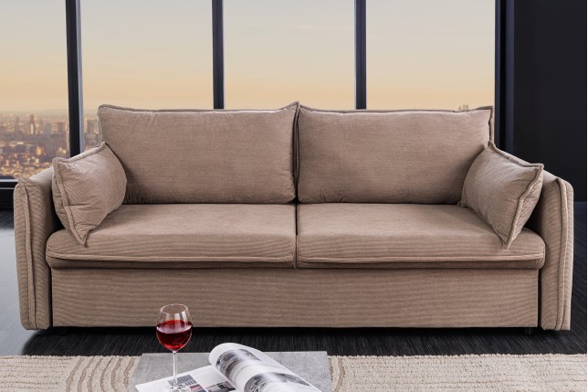 Canapé-lit APARTMENT 215cm taupe avec coffre - 3 places