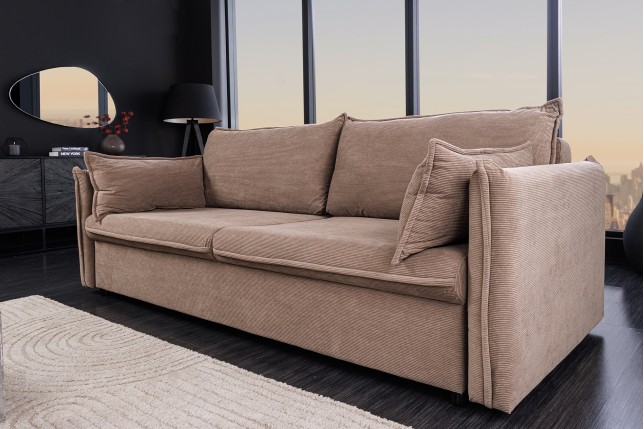 Canapé-lit APARTMENT 215cm taupe avec coffre - 3 places