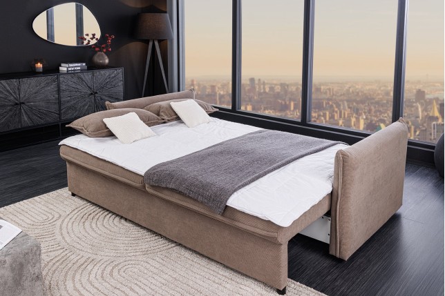 Canapé-lit APARTMENT 215cm taupe avec coffre - 3 places