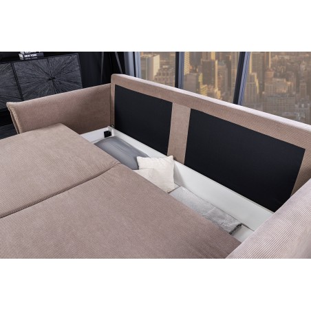 Canapé-lit APARTMENT 215cm taupe avec coffre - 3 places