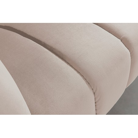 Canapé NOBLESSE 2 places velours champagne pieds noirs