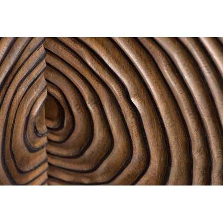 Buffet bas ZEN CIRCLE 180cm bois manguier noir brun