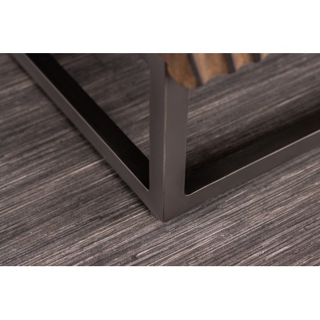 Buffet bas ZEN CIRCLE 180cm bois manguier noir brun