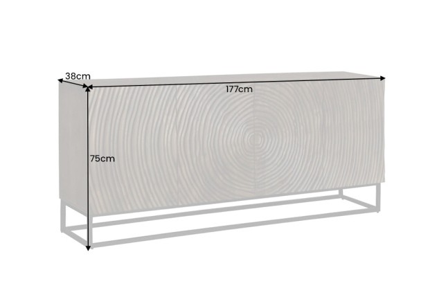 Buffet bas ZEN CIRCLE 180cm bois manguier noir brun