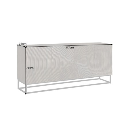Buffet bas ZEN CIRCLE 180cm bois manguier noir brun