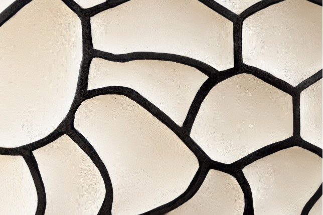 Buffet bas VULCANO 180cm mosaïque 3D manguier noir blanc