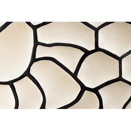 Buffet bas VULCANO 180cm mosaïque 3D manguier noir blanc