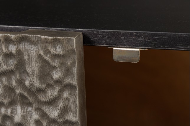 Buffet bas CROCO 180cm effet 3D gris noir manguier