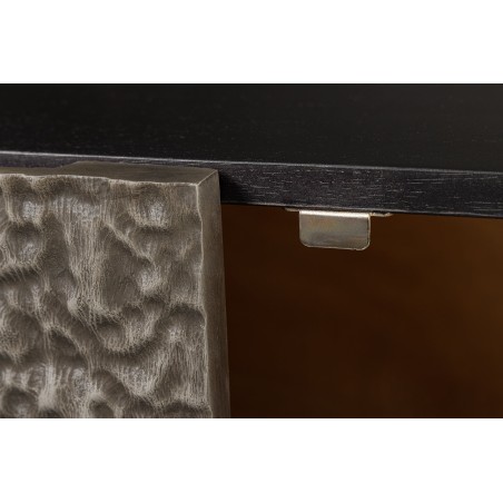 Buffet bas CROCO 180cm effet 3D gris noir manguier