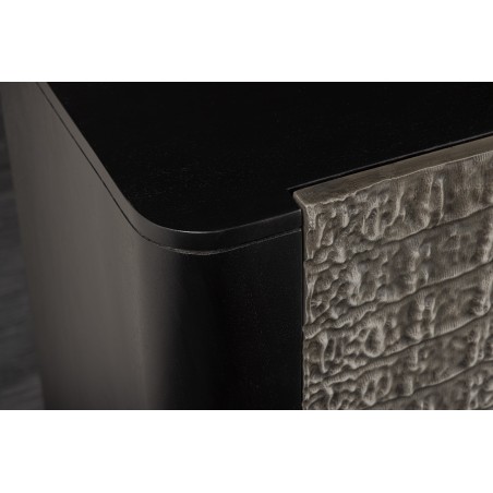 Buffet bas CROCO 180cm effet 3D gris noir manguier