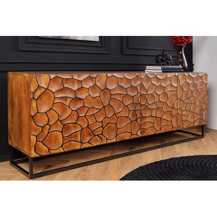 Buffet Bas VULCANO 180cm Mosaïque Manguier Brun