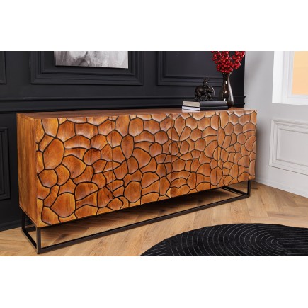 Buffet Bas VULCANO 180cm Mosaïque Manguier Brun 2