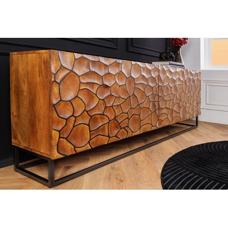 Buffet Bas VULCANO 180cm Mosaïque Manguier Brun