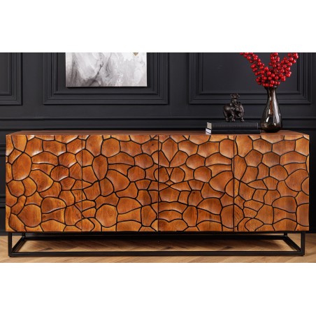 Buffet Bas VULCANO 180cm Mosaïque Manguier Brun