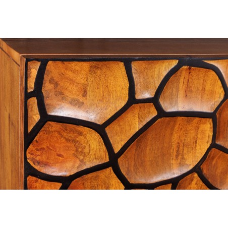 Buffet Bas VULCANO 180cm Mosaïque Manguier Brun