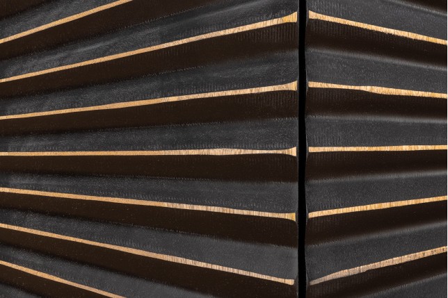 Buffet bas SOLARIS 180cm manguier massif noir & doré
