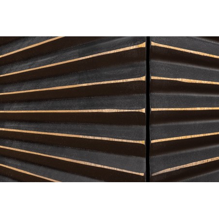 Buffet bas SOLARIS 180cm manguier massif noir & doré