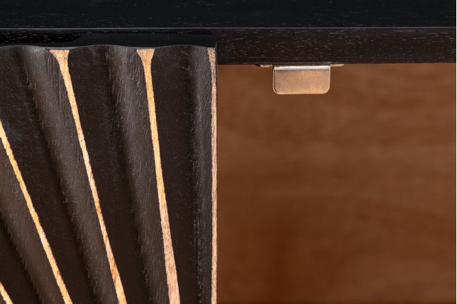 Buffet bas SOLARIS 180cm manguier massif noir & doré