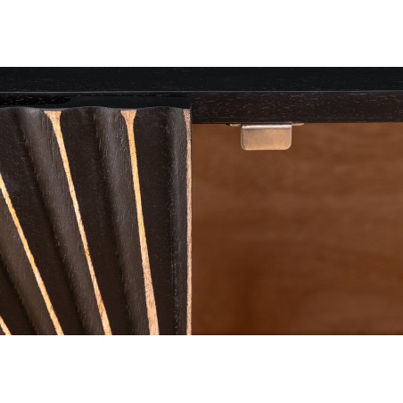 Buffet bas SOLARIS 180cm manguier massif noir & doré