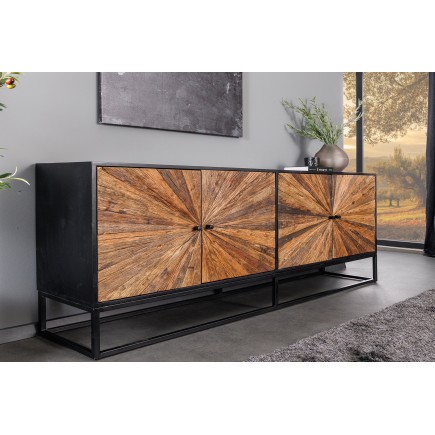Buffet bas BARRACUDA 180cm manguier et teck brun