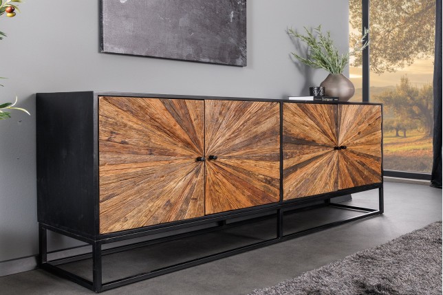Buffet bas BARRACUDA 180cm manguier et teck brun