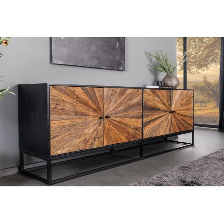 Buffet bas BARRACUDA 180cm manguier et teck brun