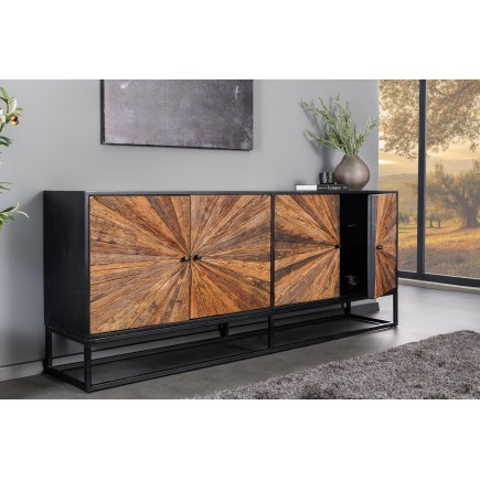 Buffet bas BARRACUDA 180cm manguier et teck brun 2