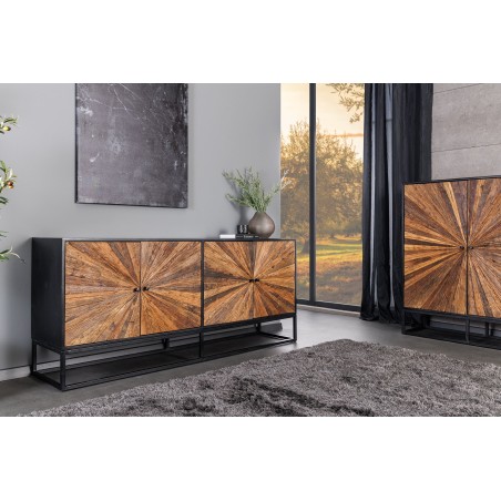 Buffet bas BARRACUDA 180cm manguier et teck brun