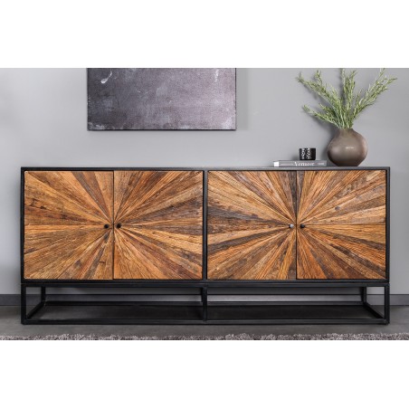 Buffet bas BARRACUDA 180cm manguier et teck brun