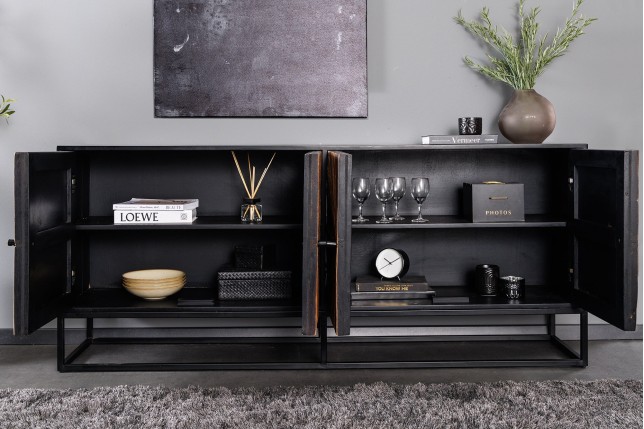 Buffet bas BARRACUDA 180cm manguier et teck brun
